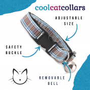 Blueberry Tartan Cat Collar